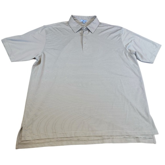 GenTeal Polo Shirt Men's XXL Performance Wicking Stretch Golf Gray Micro‎ Stripe - Picture 1 of 6